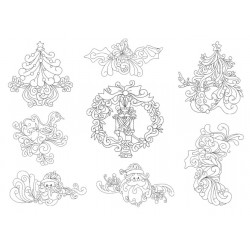 Stickserie - White Christmas Line Art